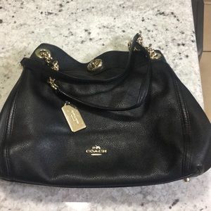 Black leather Coach purse
